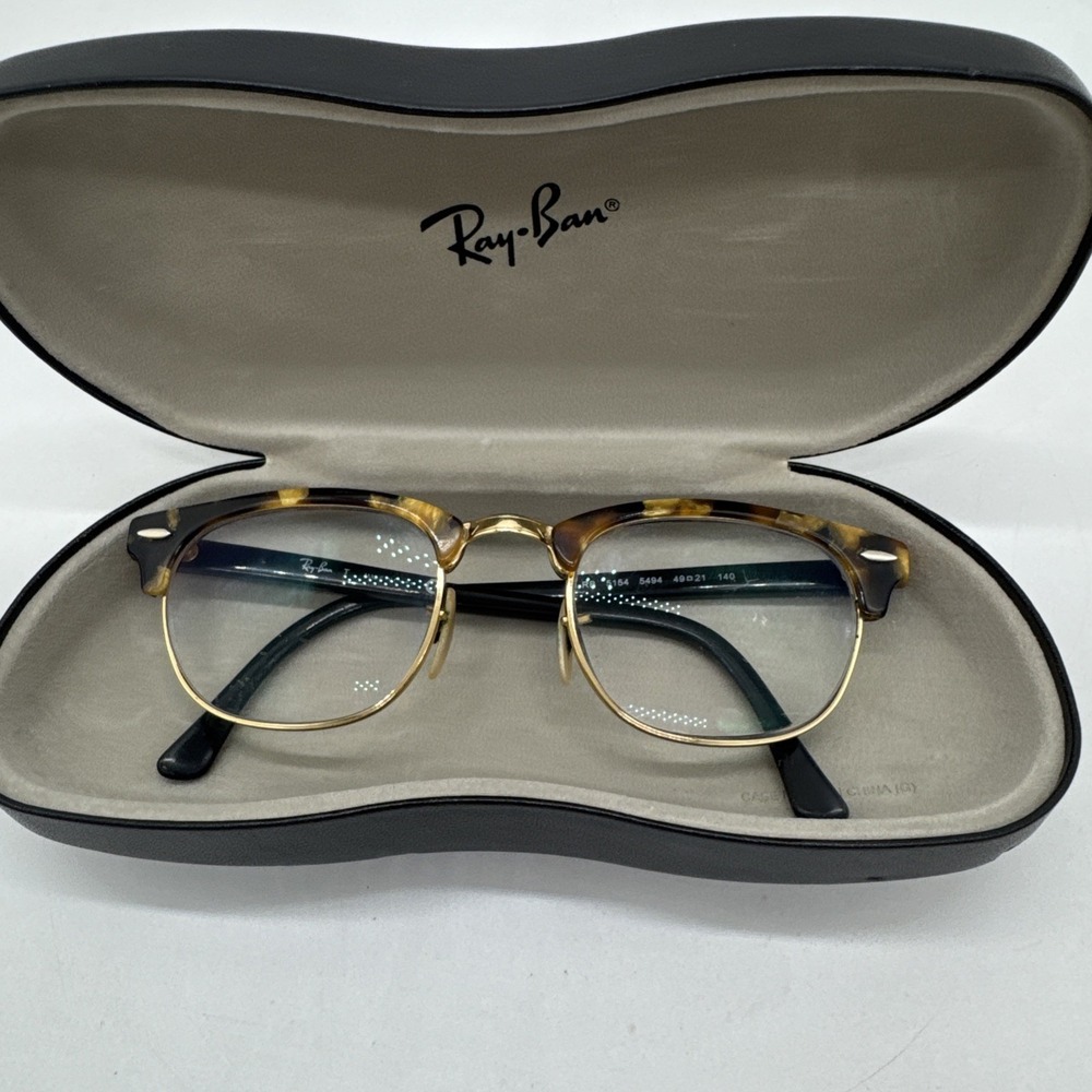 Ray-Ban Eyeglasses Unisex Brown Tortoise Clubmaster RB 5154 5494 49-21 140 - Picture 1 of 10